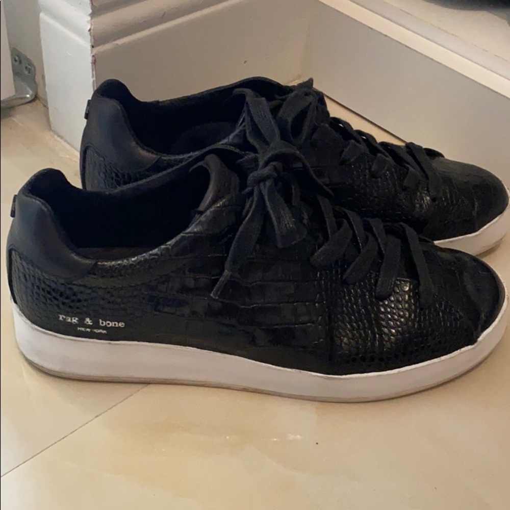 Rag & Bone Black Croc Sneakers